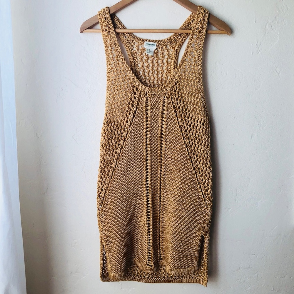 ‼️3 for 25‼️ Crocheted gold mini dress